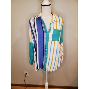 Umgee Size Medium Top Striped Button Up